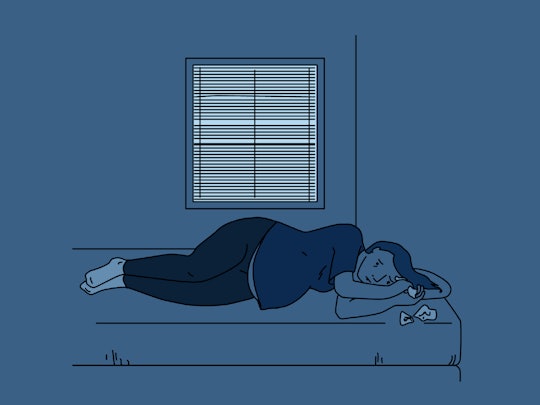 An illustration of a woman experiencing postpartum depression