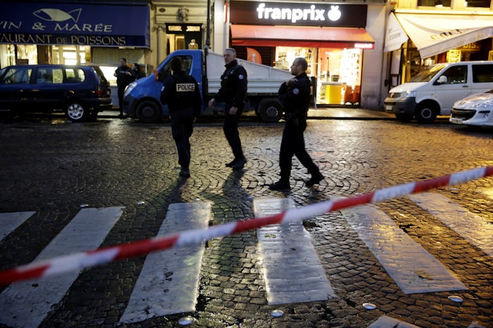 French police at a Paris street after the Paris attacks