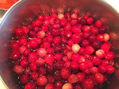 A bowl full of cranberries 