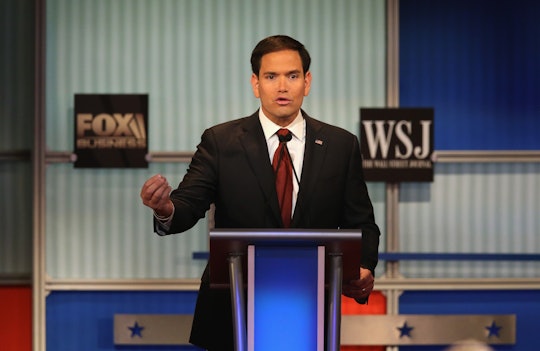 Marco Rubio standing during his speech
