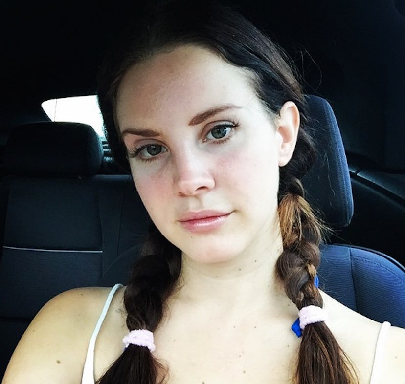 Lana Del Ray with pigtails