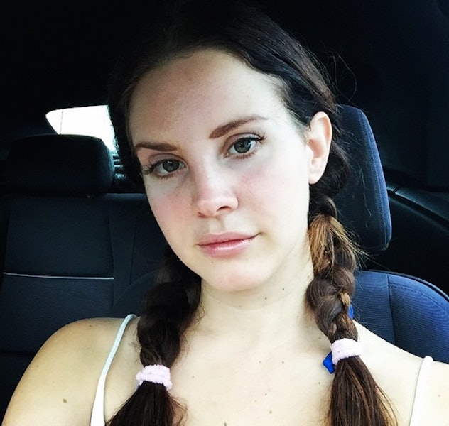 Lana Del Ray with pigtails