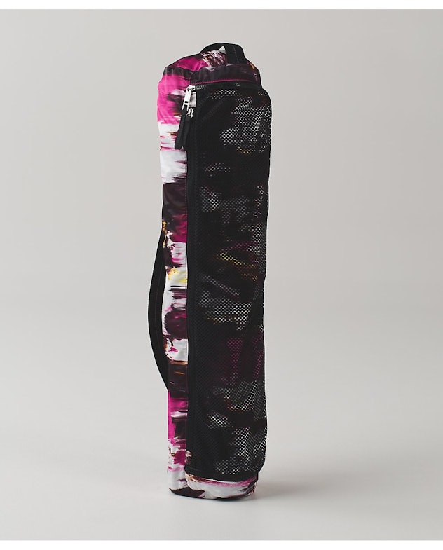 Pink and white yoga mat carrier
