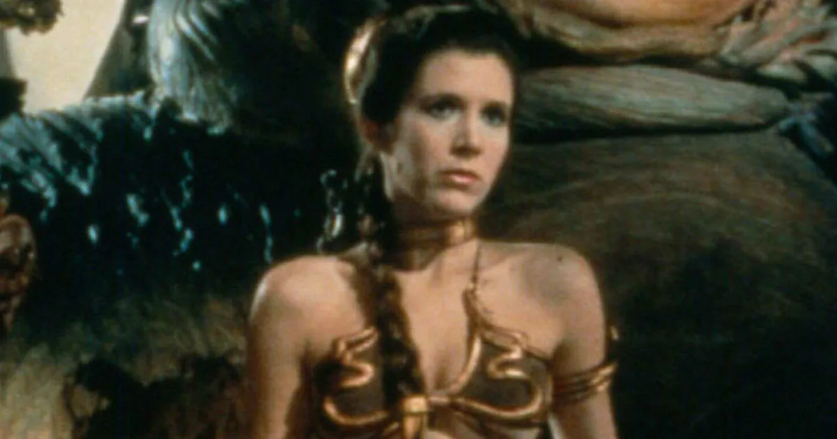 princess leia gold dress Princess Leia's 'Star Wars' Gold Bikini Sells For $175,000 In US