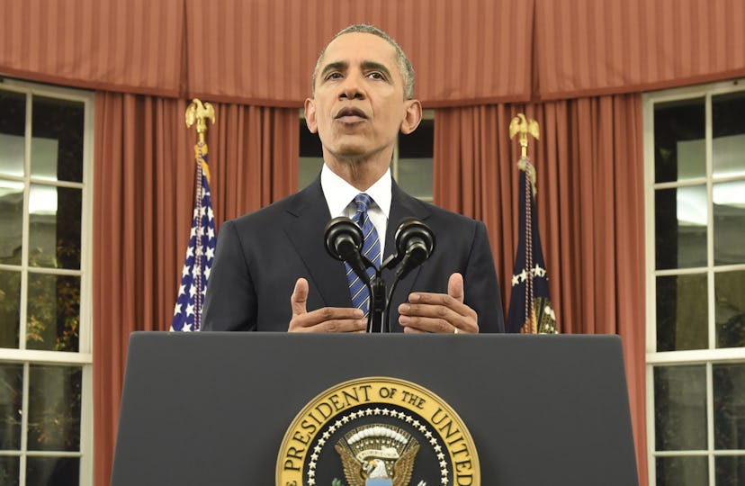 Barack Obama giving a speech