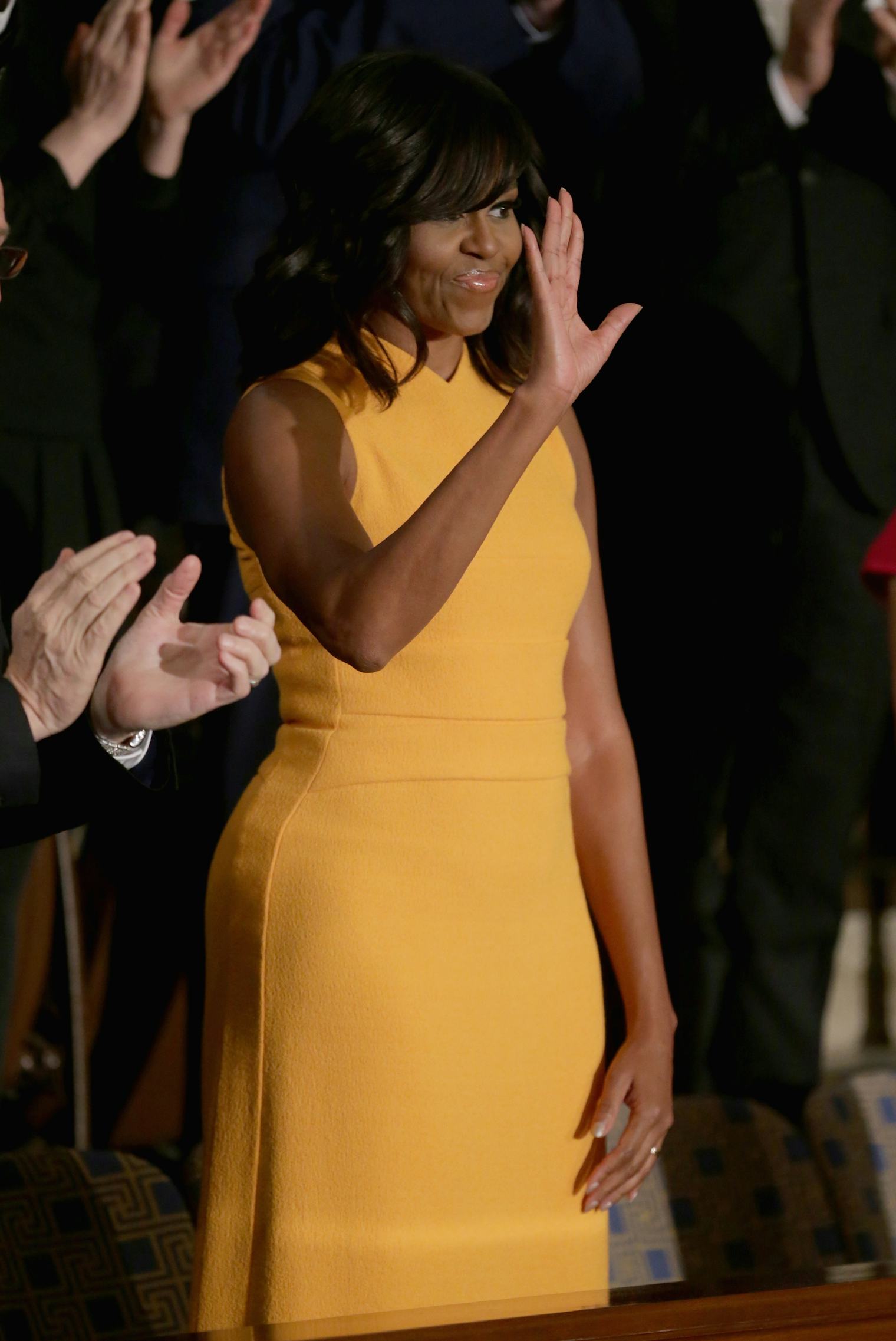 Michelle Obama's Yellow Dress At State Of The Union Address Is A Bright