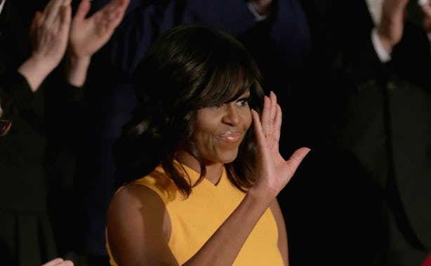 michelle obama yellow dress with boots