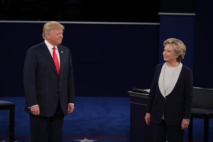 Hillary Clinton and Donald Trump refusing to shake hands at the second Presidential Debate