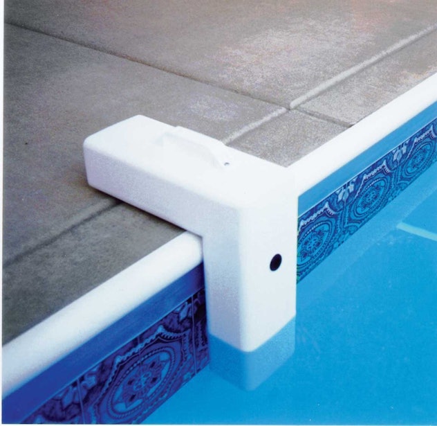 White pool alarm that detects any disturbance in the water, used for preventing childhood drownings