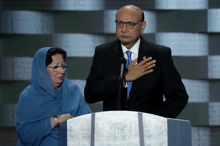 Khizr and Ghazala Khan talking about the death of their son