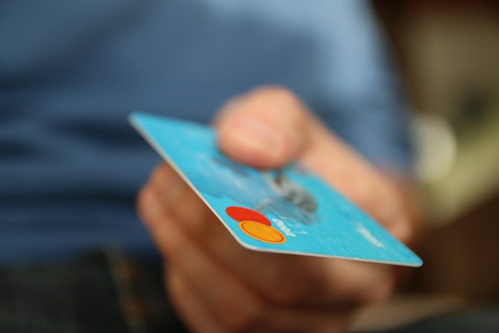 Light blue Mastercard credit card