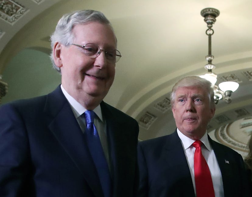 Senate Majority Leader Mitch McConnell with Donald Trump