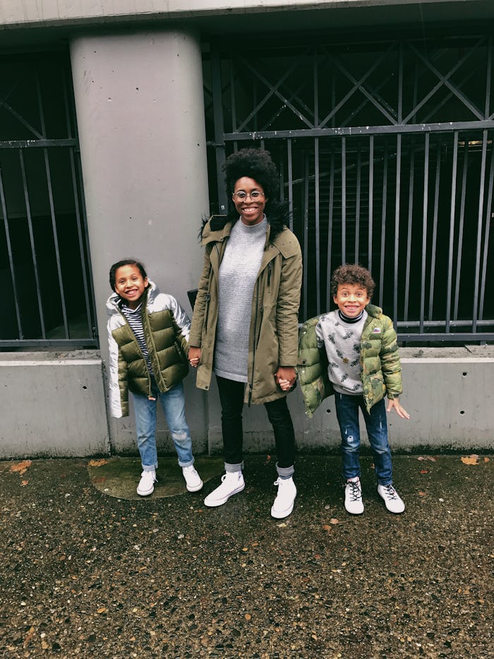 Margaret E. Jacobsen with her two kids.