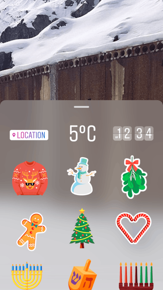 instagram holiday stickers