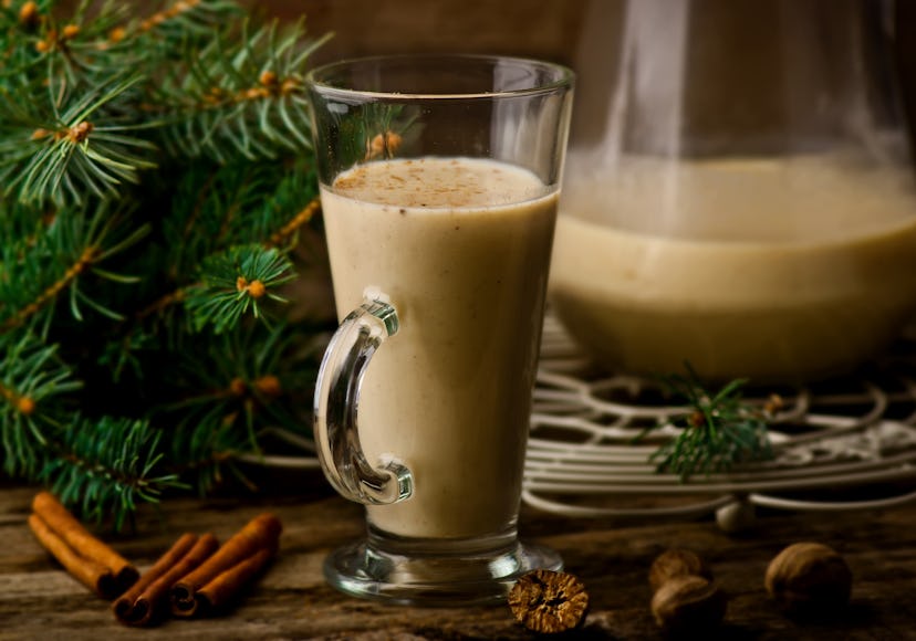 Egg nog in a glass, in a story answering the question, is it safe to drink eggnog while pregnant?