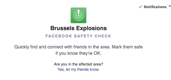 Brussels Explosions Facebook safety check