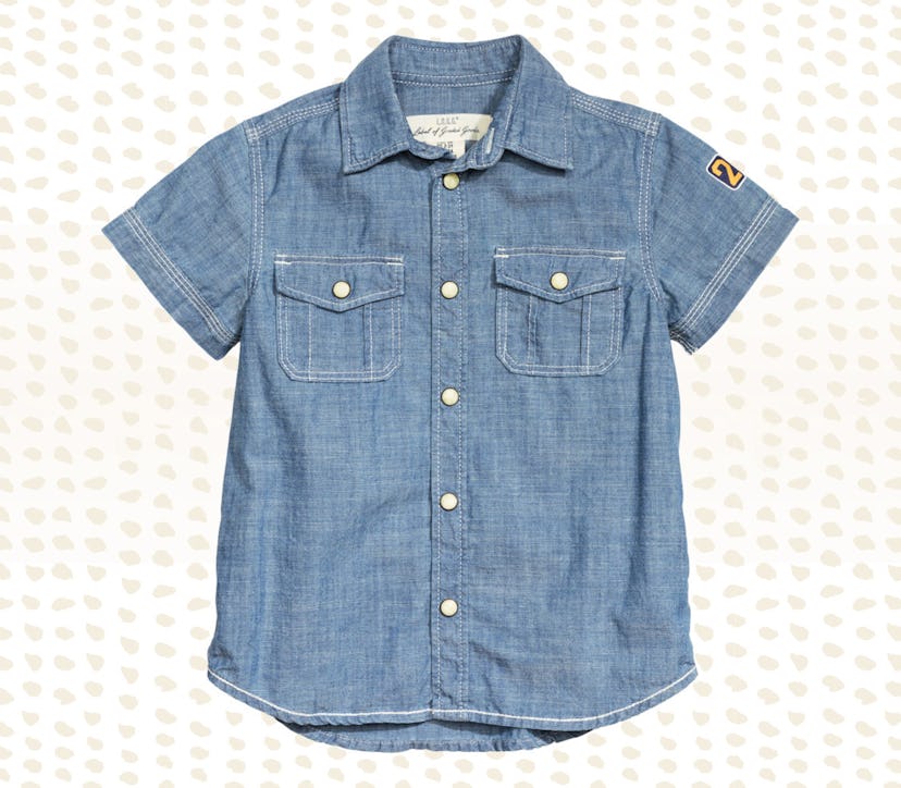 A denim short-sleeved shirt