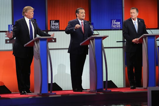 Donald Trump, Ted Cruz, and Marco Rubio at the GOP debate