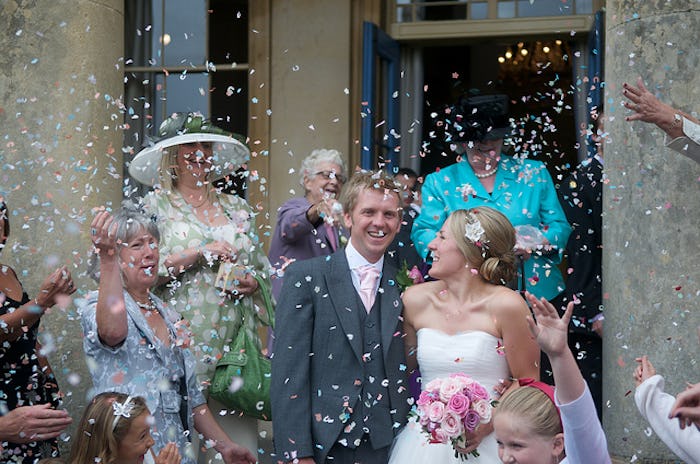 Newlyweds at their wedding