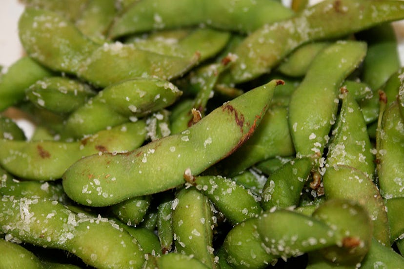 Edamame dish served on a plate 