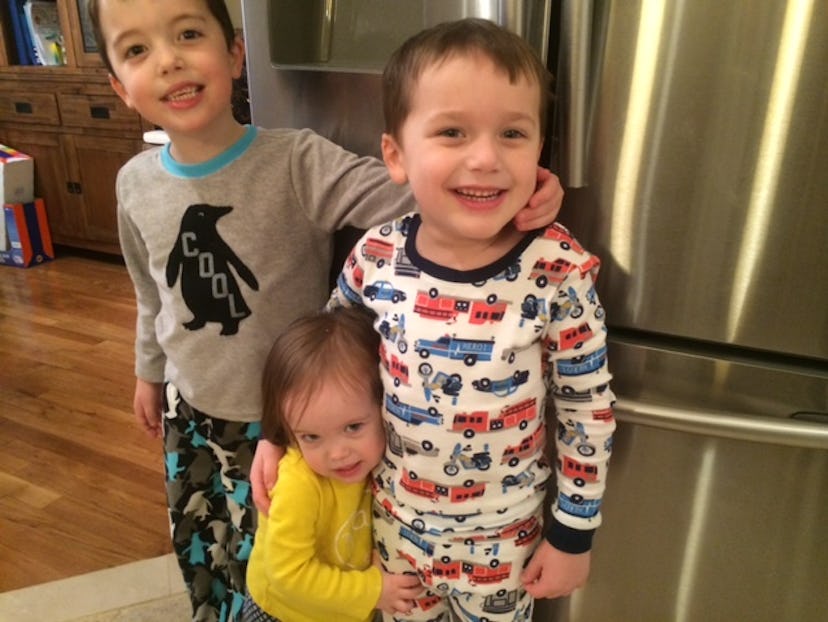 Lee Haydens' sons and daughter in their pajamas