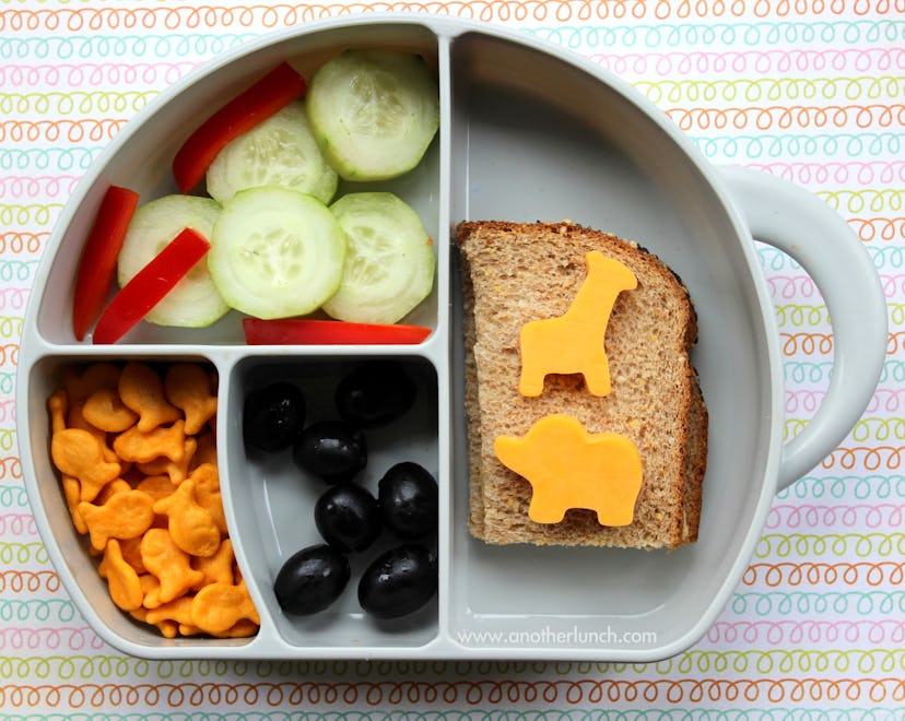 kid's lunch on a plate