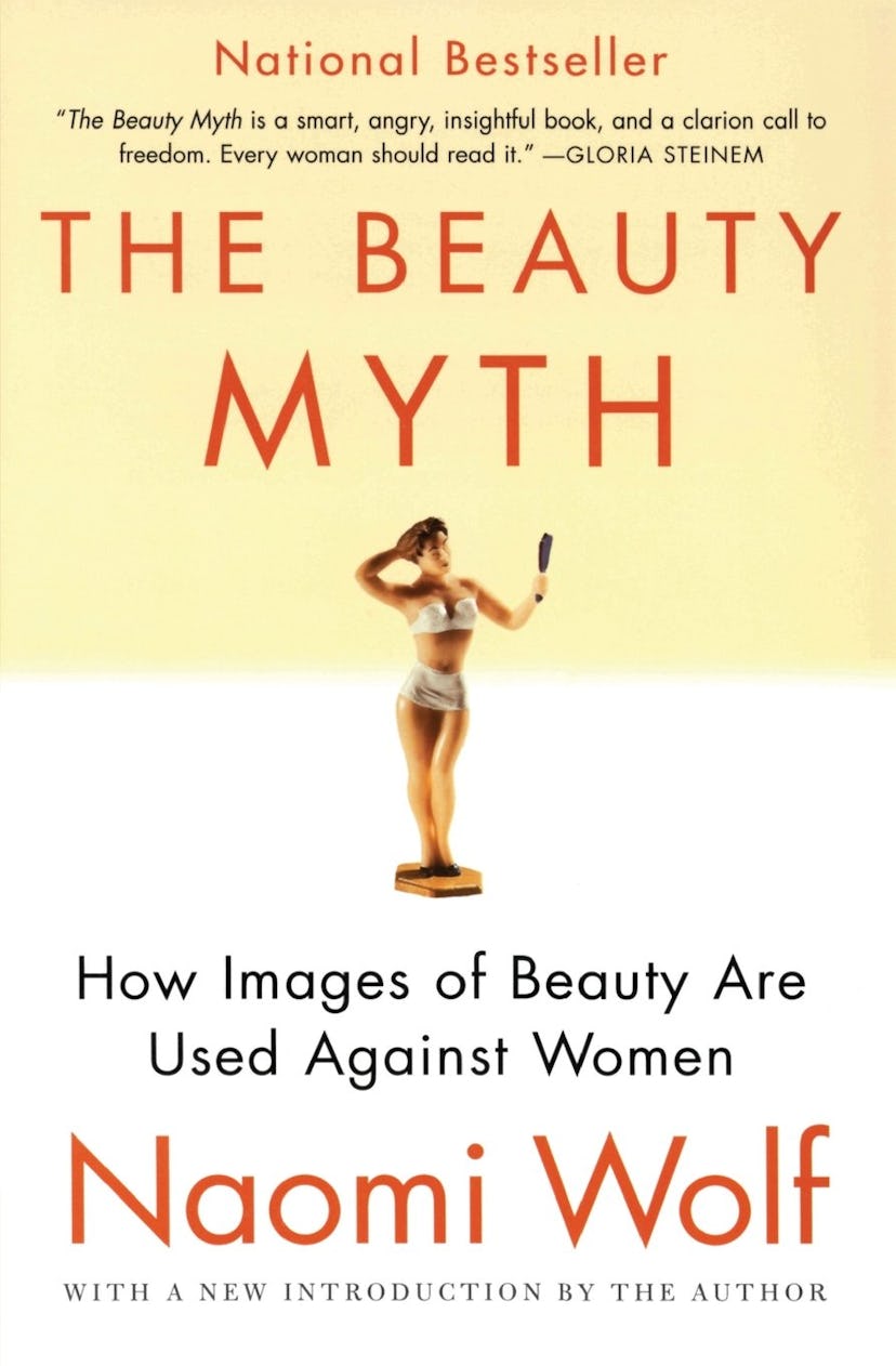 "The Beauty Myth" book cover, by Naomi Wolf, that speaks about how beauty is used against women