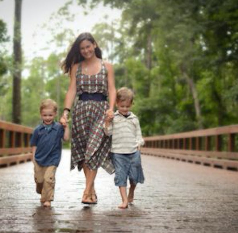 A Florida mom walking with her two sons