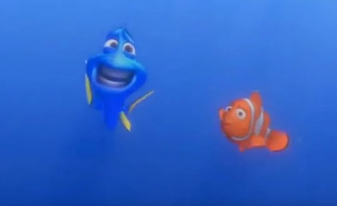 Young child imitating Dory's whale sounds