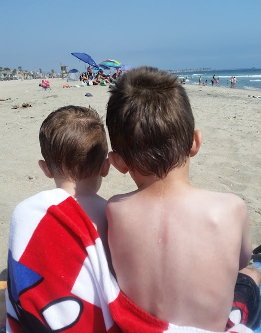Two brothers at the beach