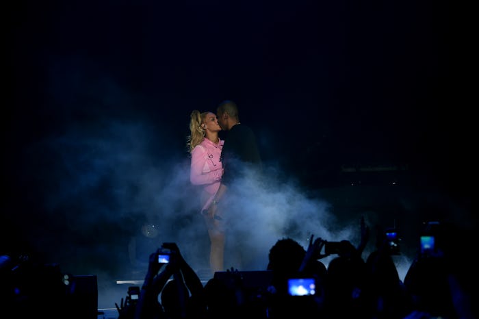 Beyonce on stage during her concert