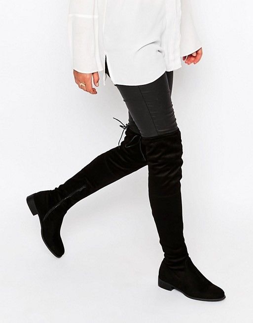over the knee boots tie back