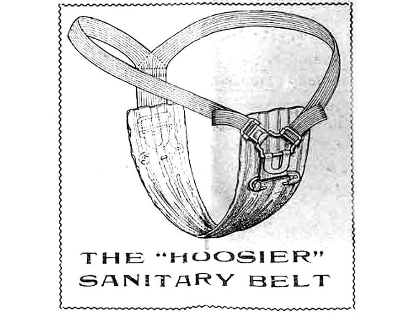 An old drawing of the Hoosier sanitary belt. 