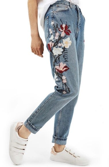 cheap embroidered jeans
