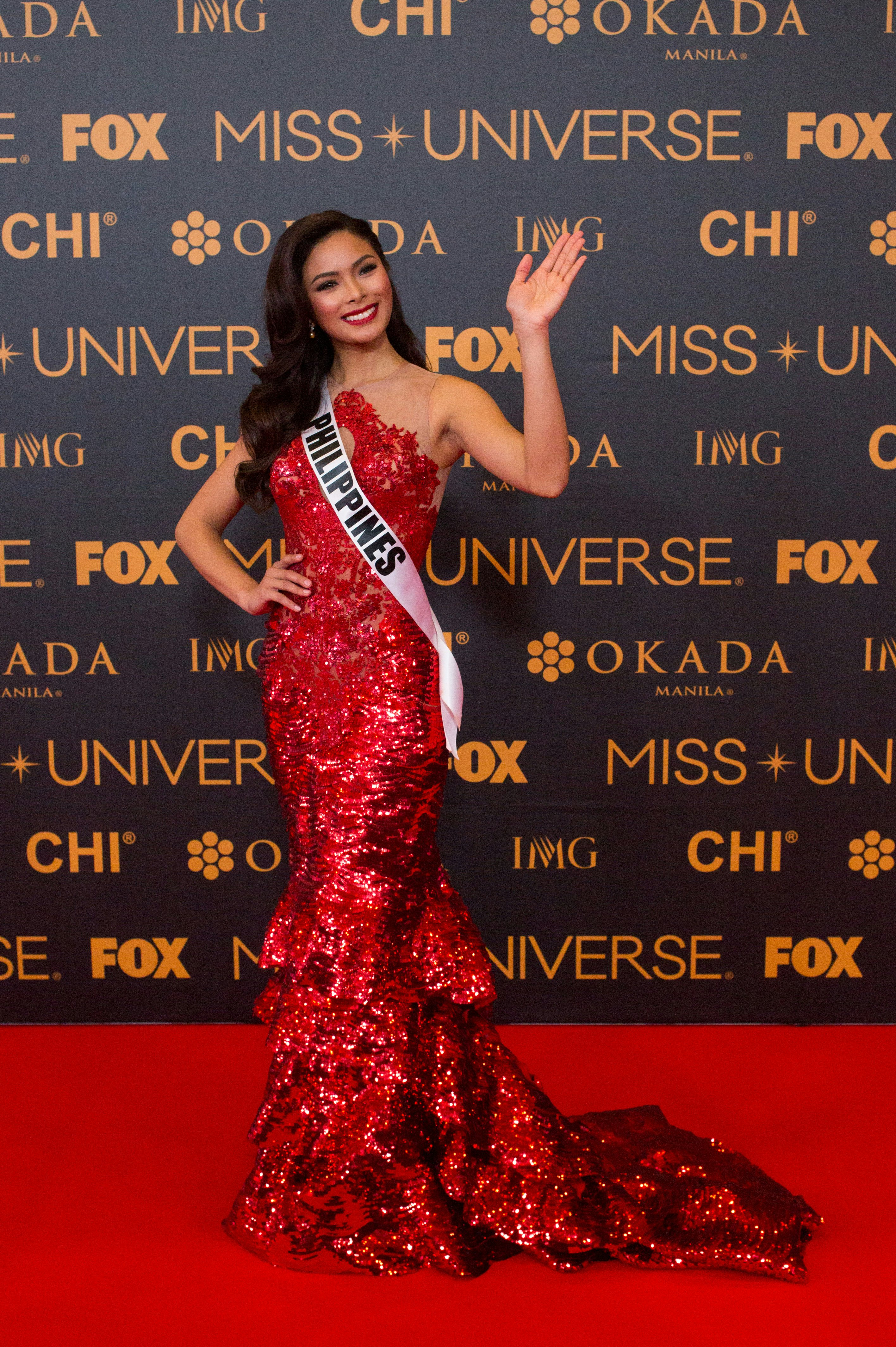 miss universe red gown