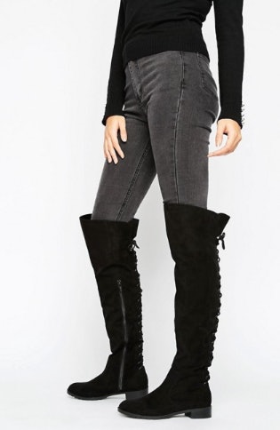 macy's over the knee flat boots