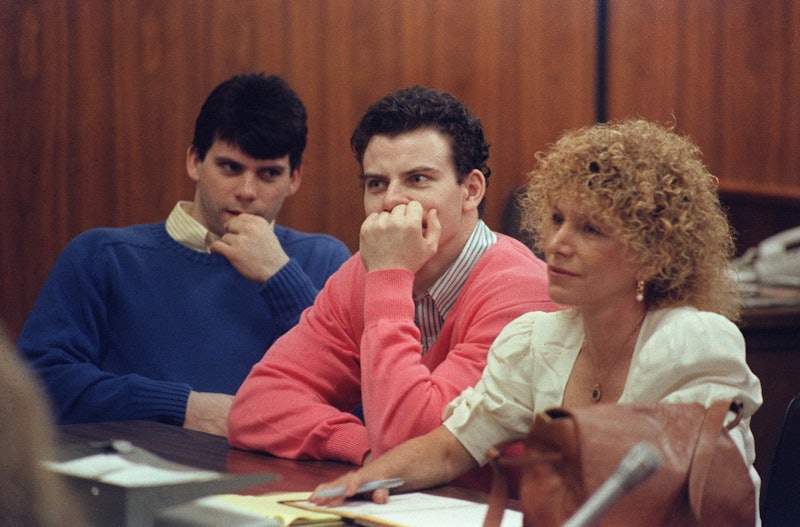 The Menendez brothers at trial for the murder of the parents