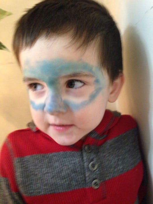 A boy with painted face