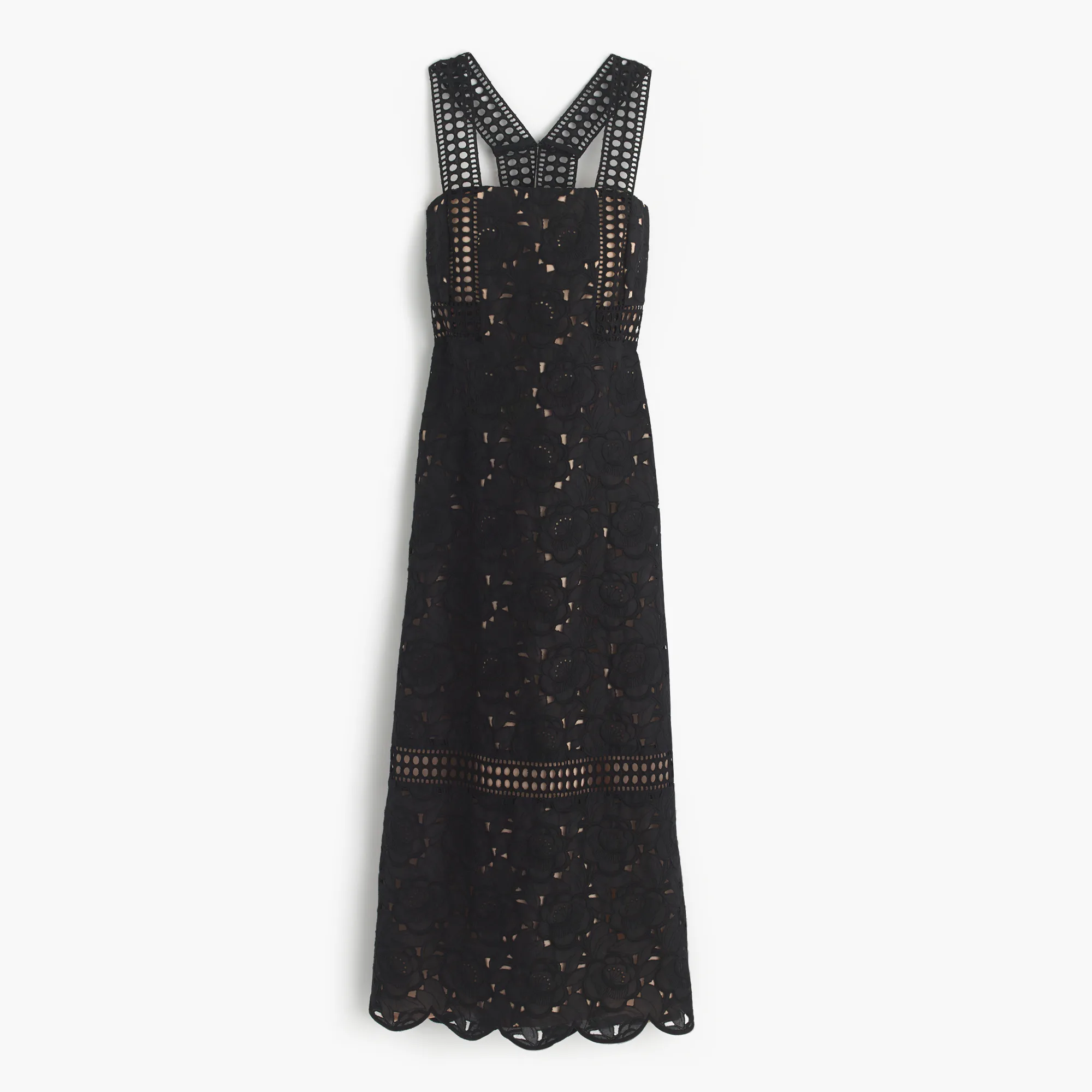 Jupe Crayon Noire Dentelle Autrichienne Ourlet Festonné J.Crew Taille 4 - Neuf Sans Étiq.