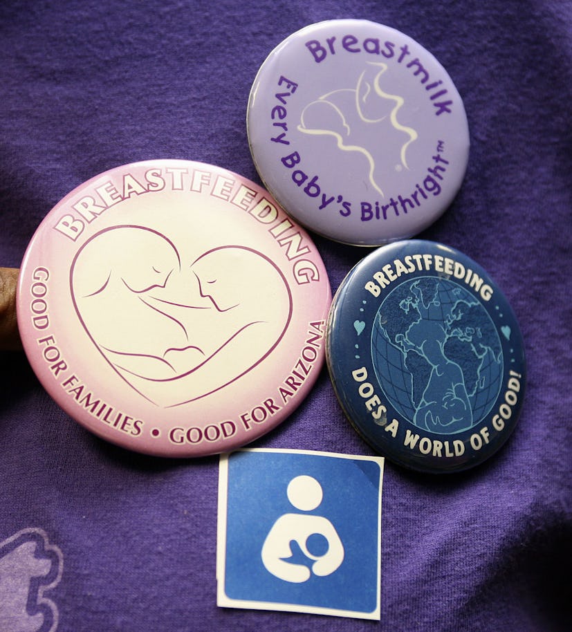 Image of three badges about breastfeeding