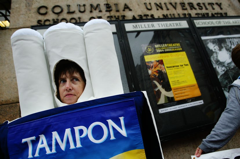 A woman in a tampons costume