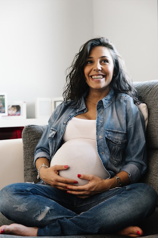 Happy pregnant lady who put her mental health first