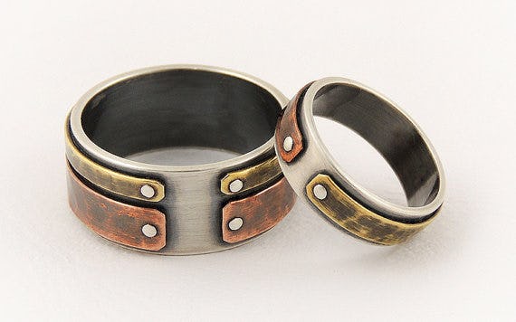 11 Matching Wedding Bands For Couples Who Like Coordinating