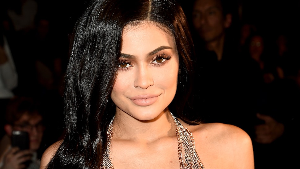 Kylie Jenner Models Kylie Cosmetics Velvet Lipstick On Snapchat