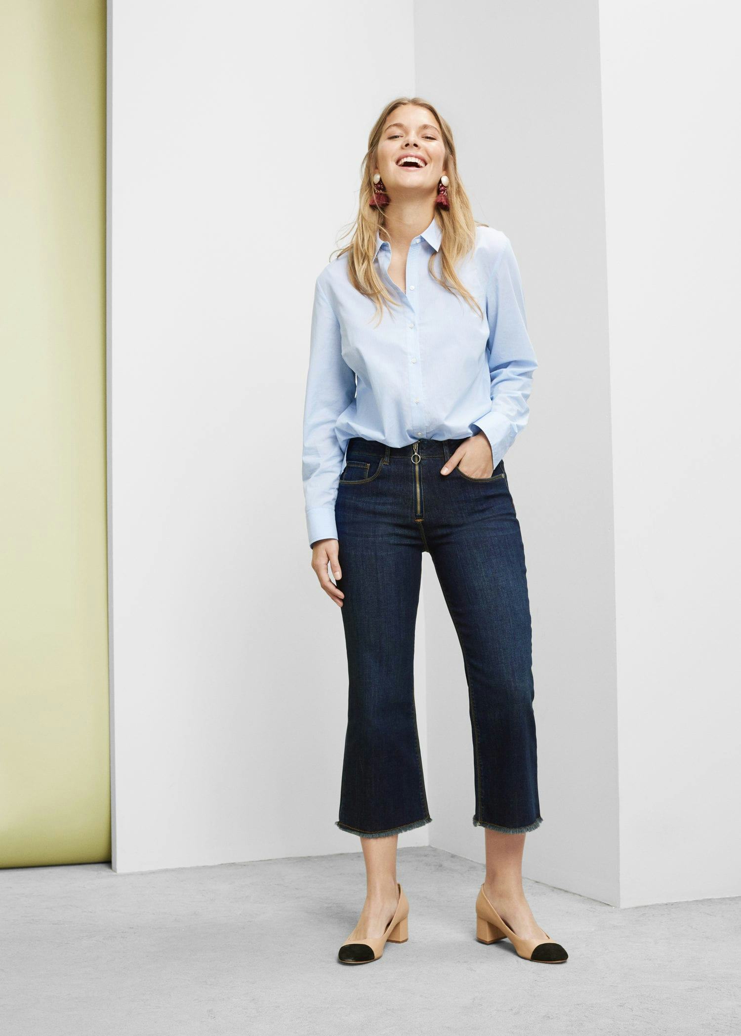 cropped flare jeans