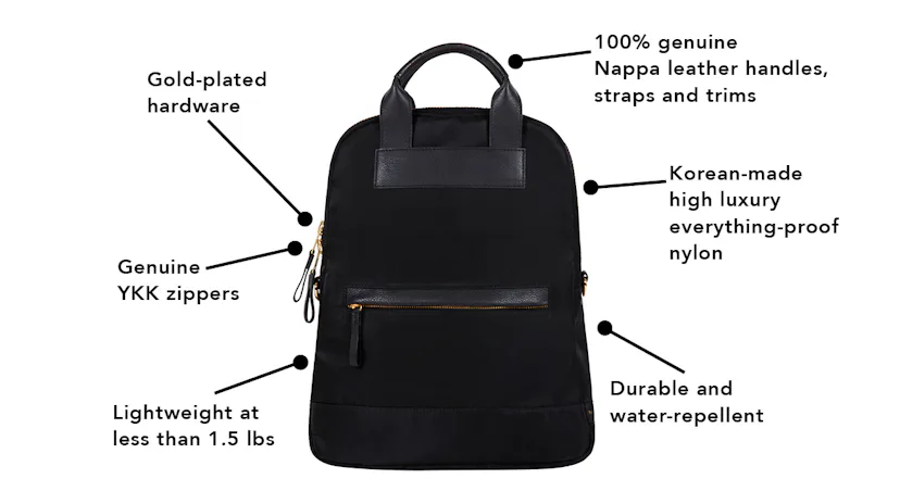 bartaile c12 black leather backpack Mariner Travel hand and tidy Backpack in black leather