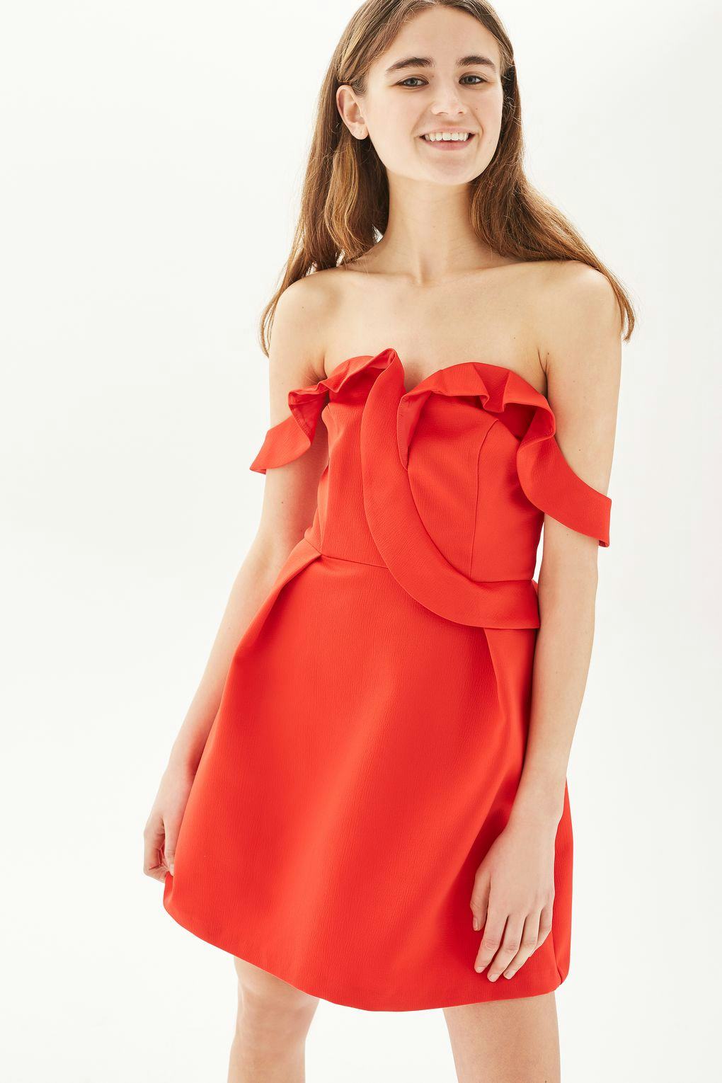 topshop ruffle bardot dress