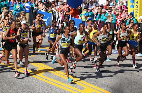 Women runners on a marathon