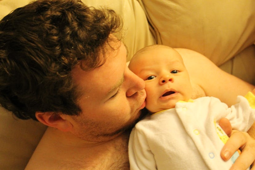 Samantha Taylors' husband kissing their baby