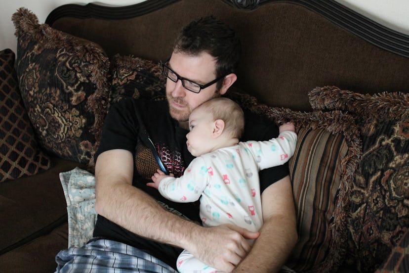 Samantha Taylors' husband holding their baby